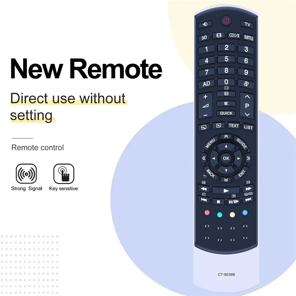 CT-90388 For Toshiba TV Remote Control Battery Powered Infrared Television Controller Replacement - 2
