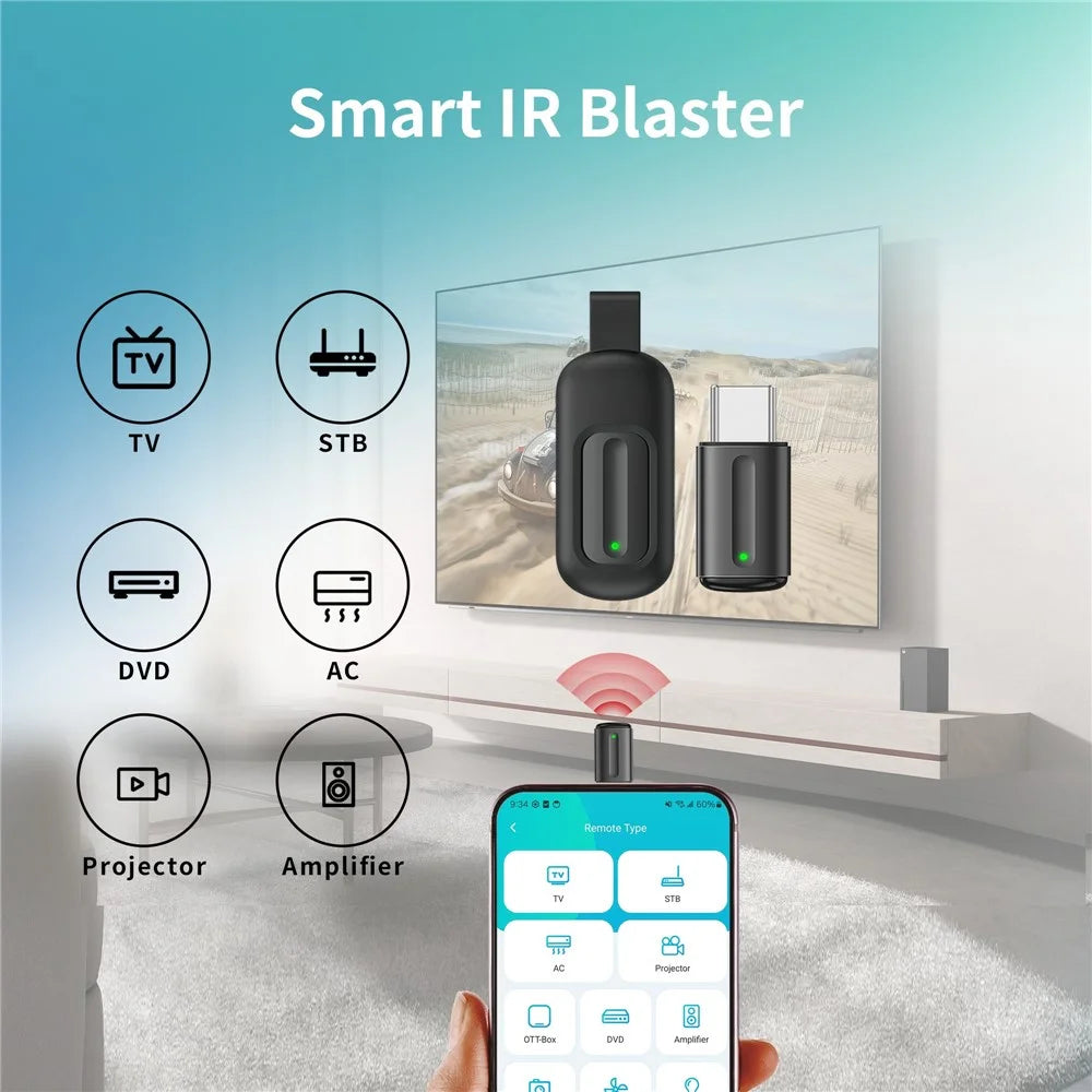 EKX5S-L Mini Smartphone IR Remote Controller Adapter 8M Long Range Control IR Blaster for AC TV - Black / iP - 2