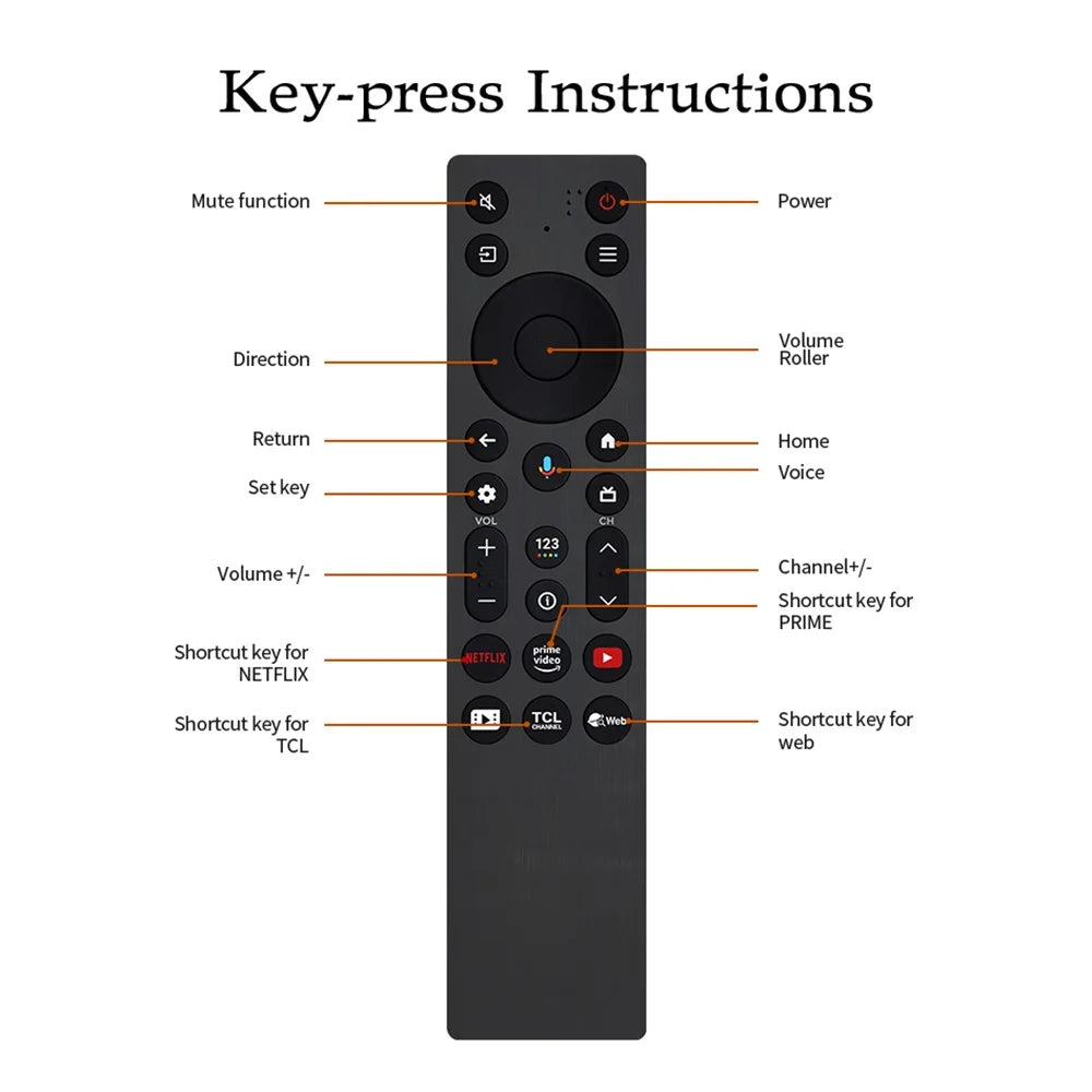 RC813A FMB1 For TCL TV Remote Control with Voice Control 10m Range Television Controller Replacement - 4