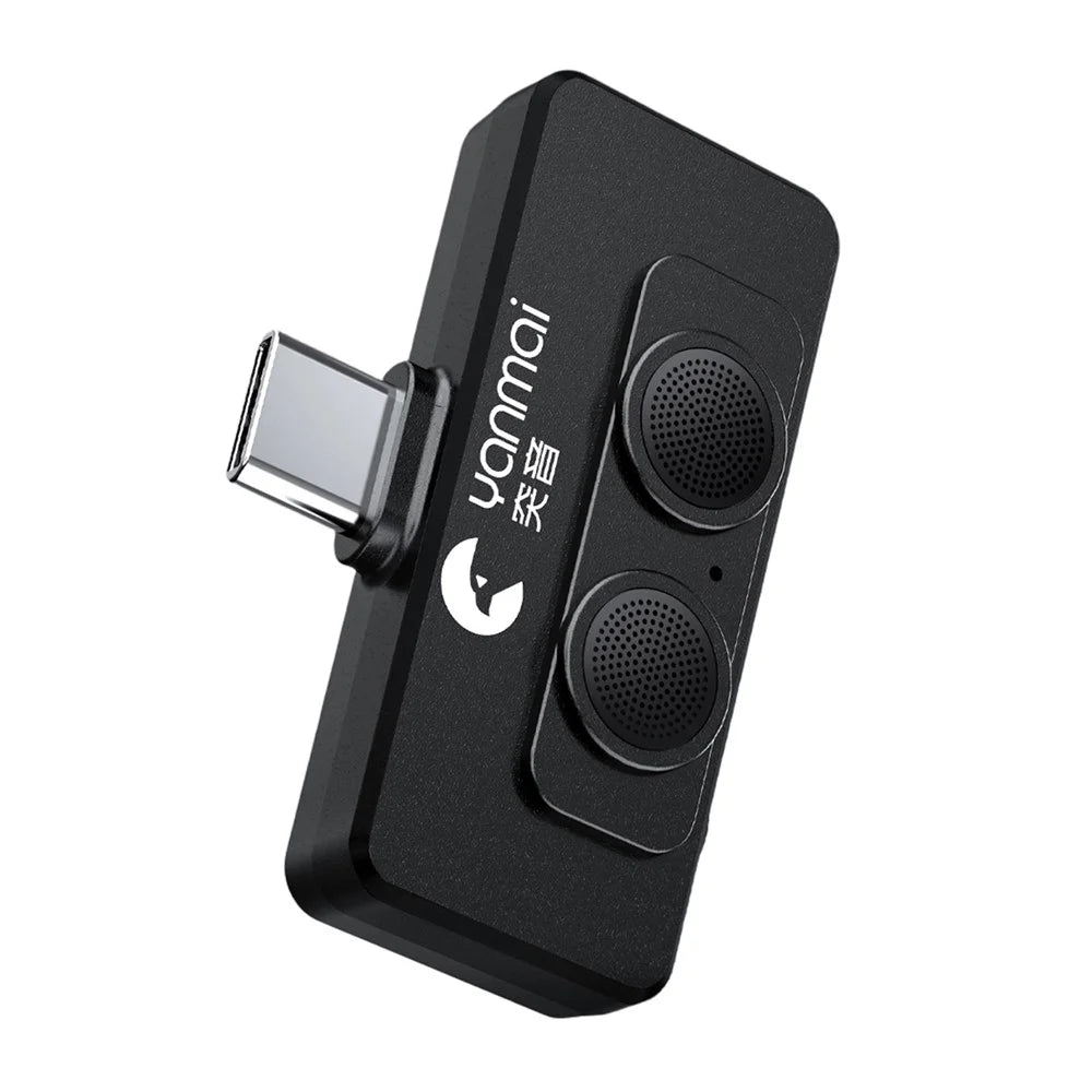 YANMAI R6 Type-C Mini Microphone Plug and Play AI + ANC Smart Noise Reduction Mic for Vlogging / Recording - Black - 1