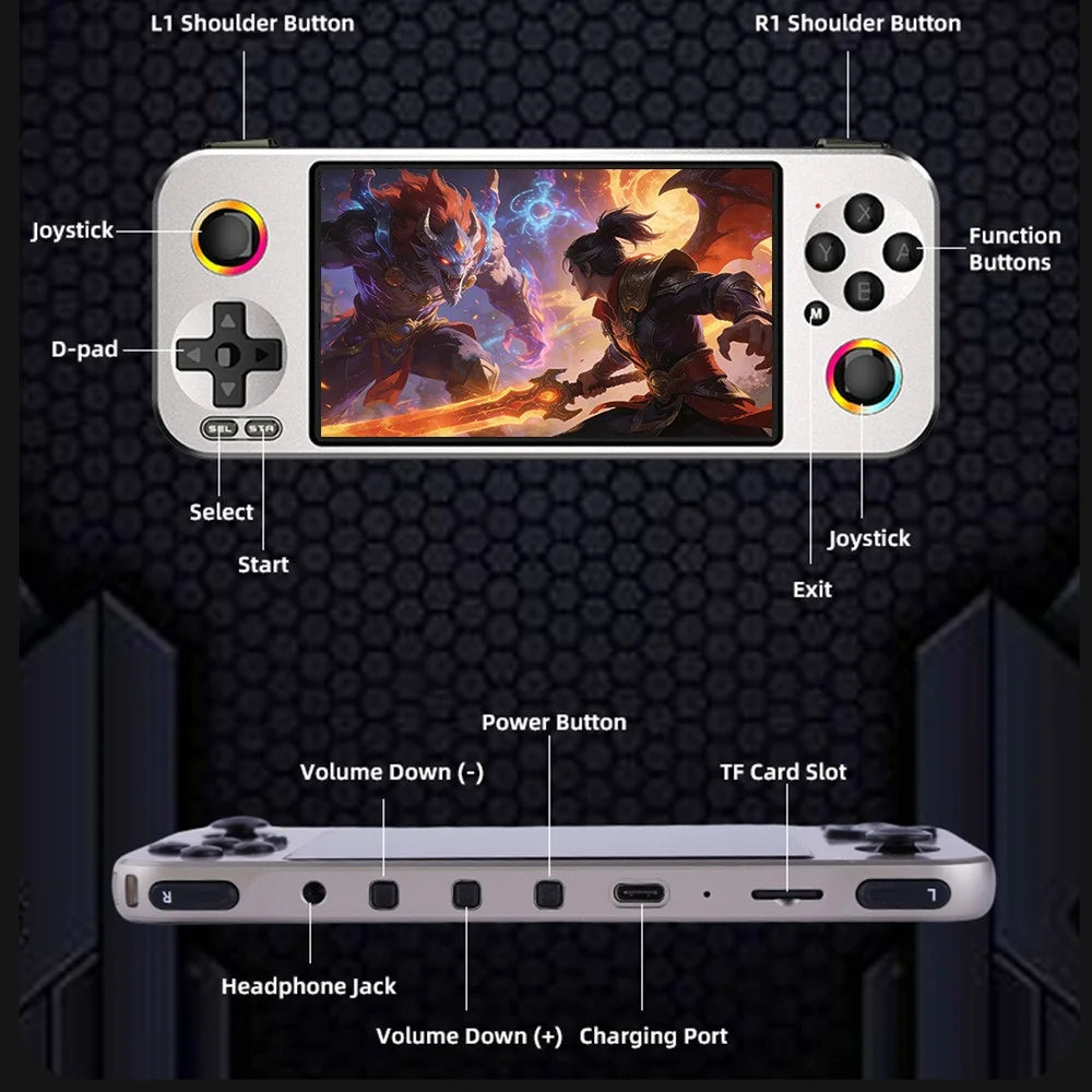 G36 4.5 Inch HD Screen Handheld Game Console 23 Emulators Dual Joystick Portable Gamepad, with 16GB TF Card - Black - 6
