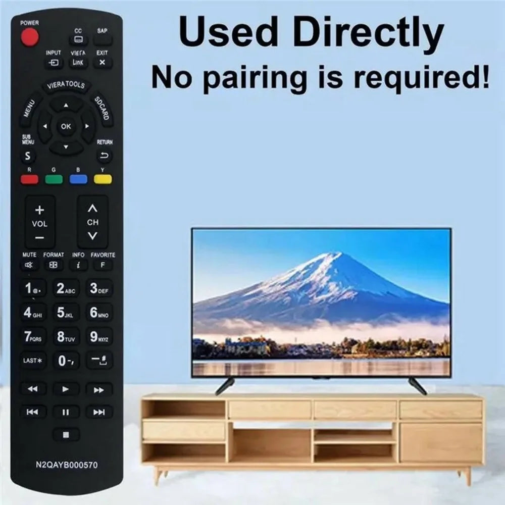 N2QAYB000570 Infrared Remote Control for Panasonic TV Ergonomic Wireless Replacement Television IR Controller - 2