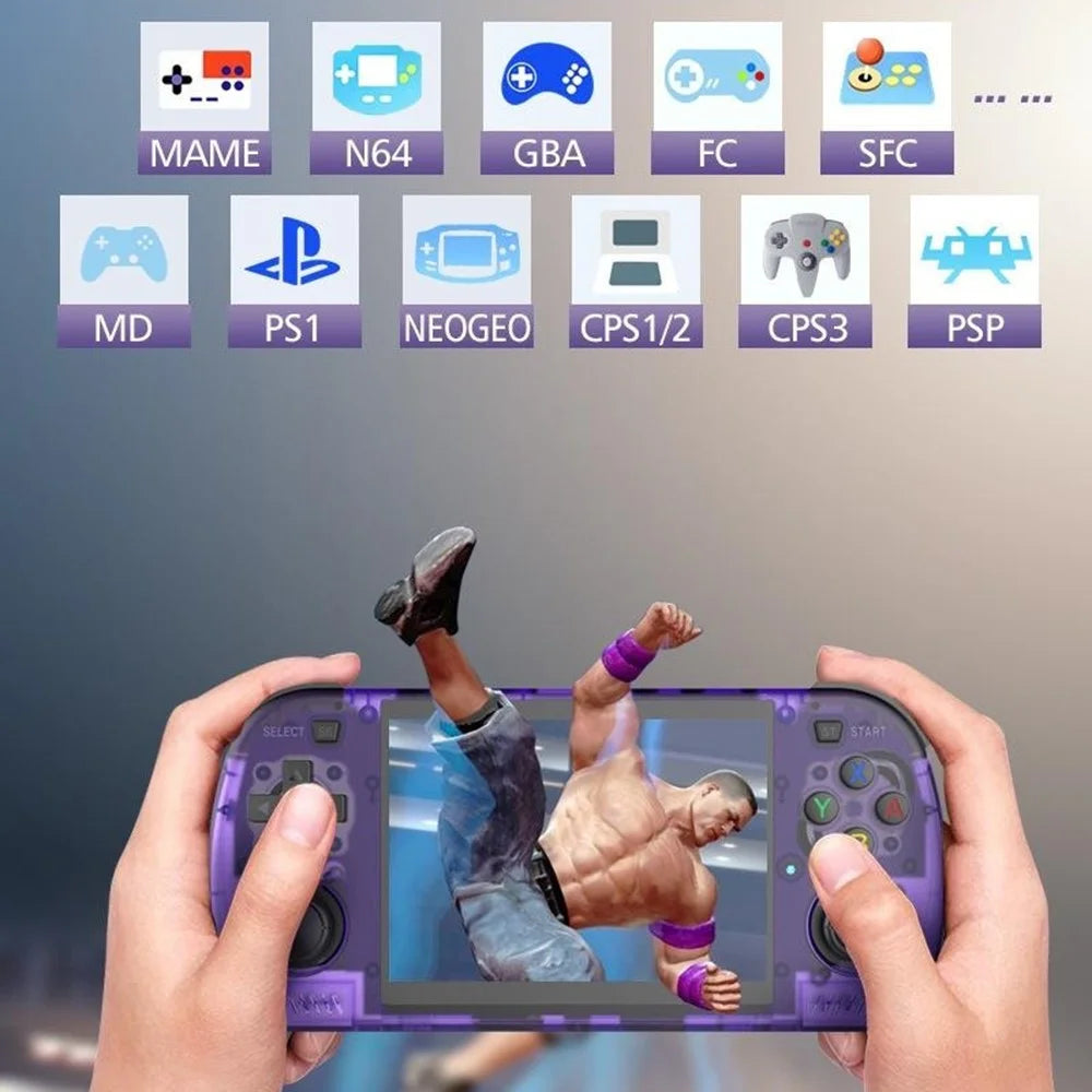 R36H Pro Max 128GB Open Source WiFi Handheld Gaming Console 4.2 Inch HD Screen PSP Emulator Game Machine - Purple - 2