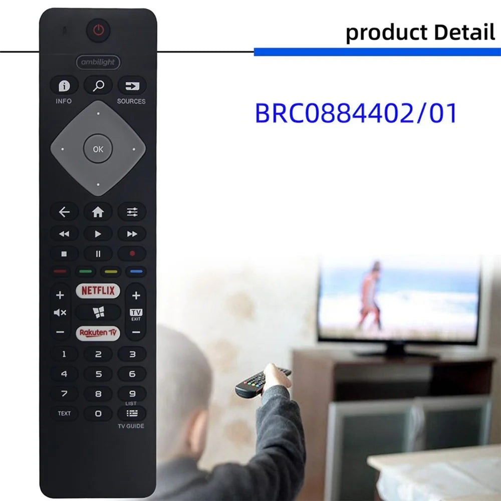 BRC0884402 / 01 For Philips TV Remote Ergonomic Design Television Remote Control Replacement - 2