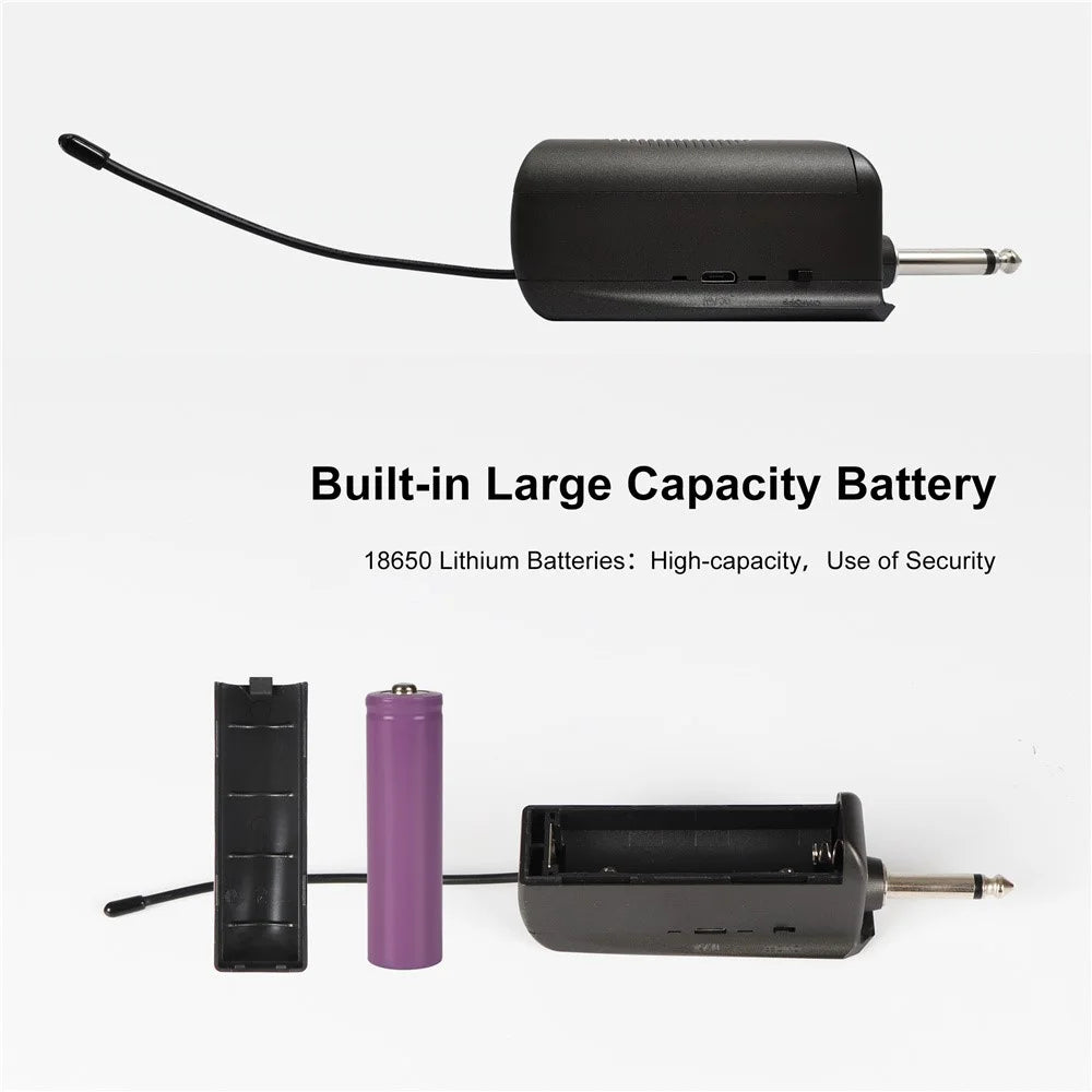M-3 Portable Microphone Set with Receiver U-Band FM Wireless Microphone for Speaker Karaoke - 7
