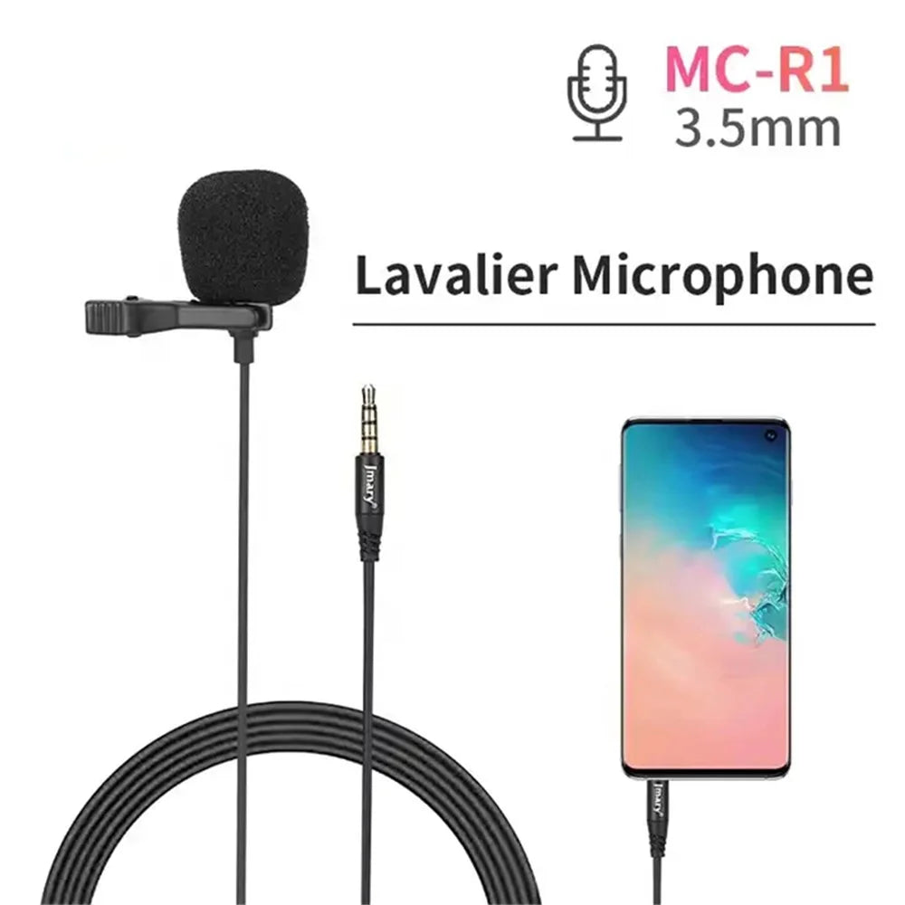 JMARY MC-R1 3.5mm Mini Microphone Phone Laptop Recording Interview Lavalier Mic - 2