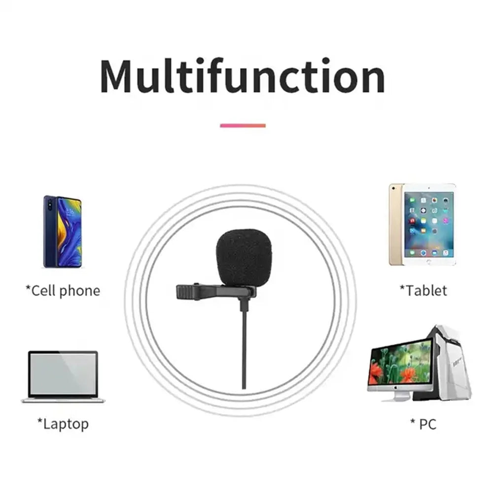 JMARY MC-R1 3.5mm Mini Microphone Phone Laptop Recording Interview Lavalier Mic - 6