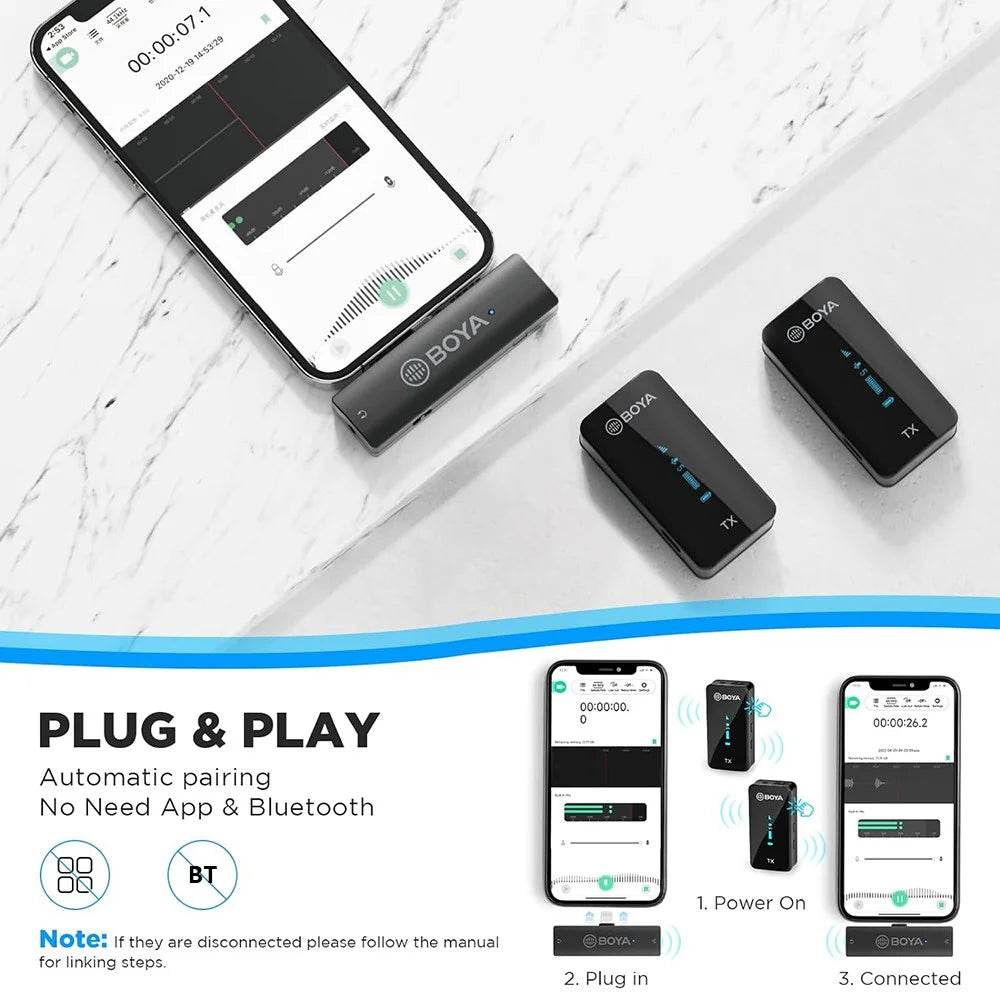 BOYA BY-XM6-S4 For iPhone  /  iPad Wireless Lavalier Microphone Live Streaming Mic, 2 Transmitter + 1 8-Pin Receiver - 3