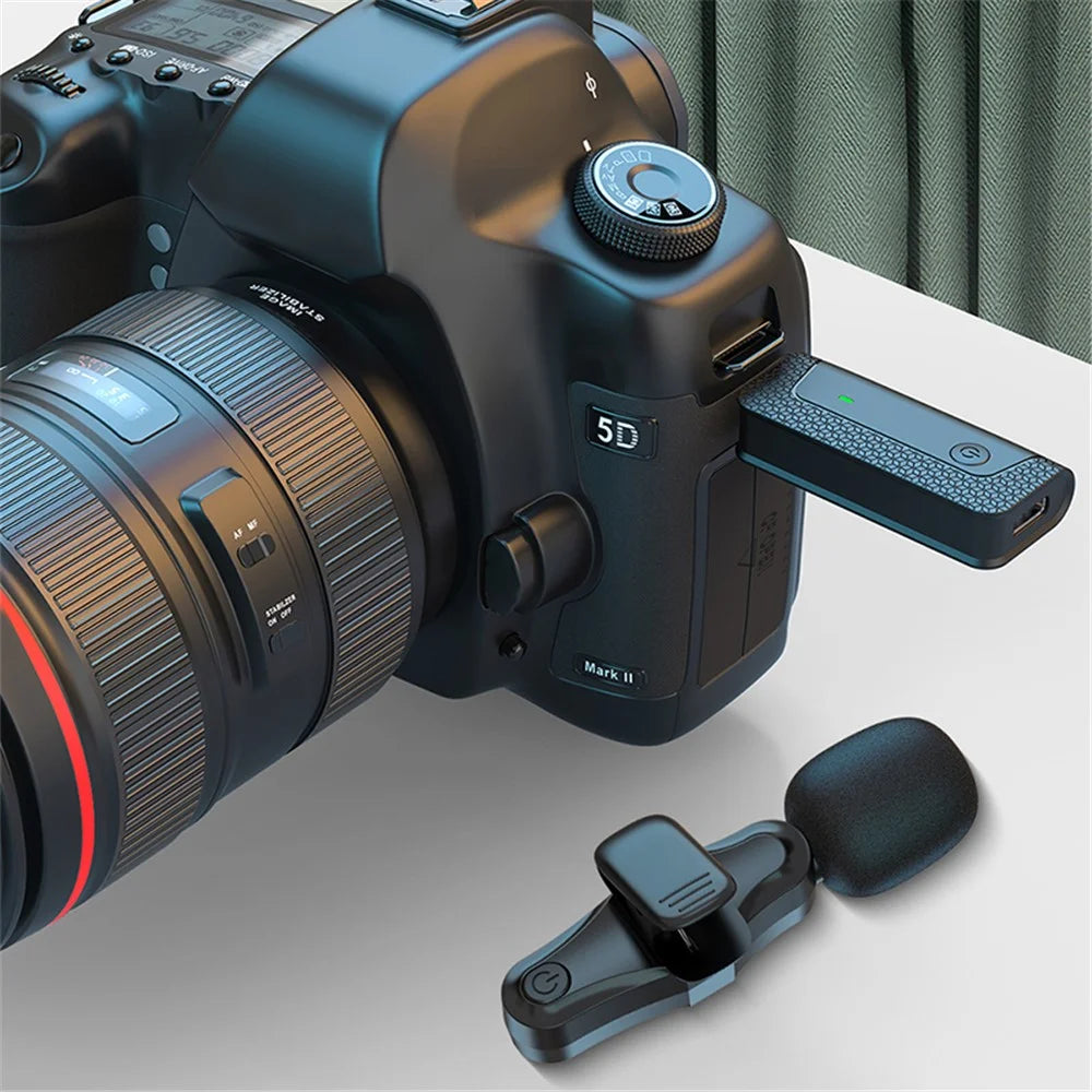 K35 Pro Wireless Lavalier Microphone (1 Microphones+1 Receiver) Outdoor Radio Noise Reduction Microphone - 2