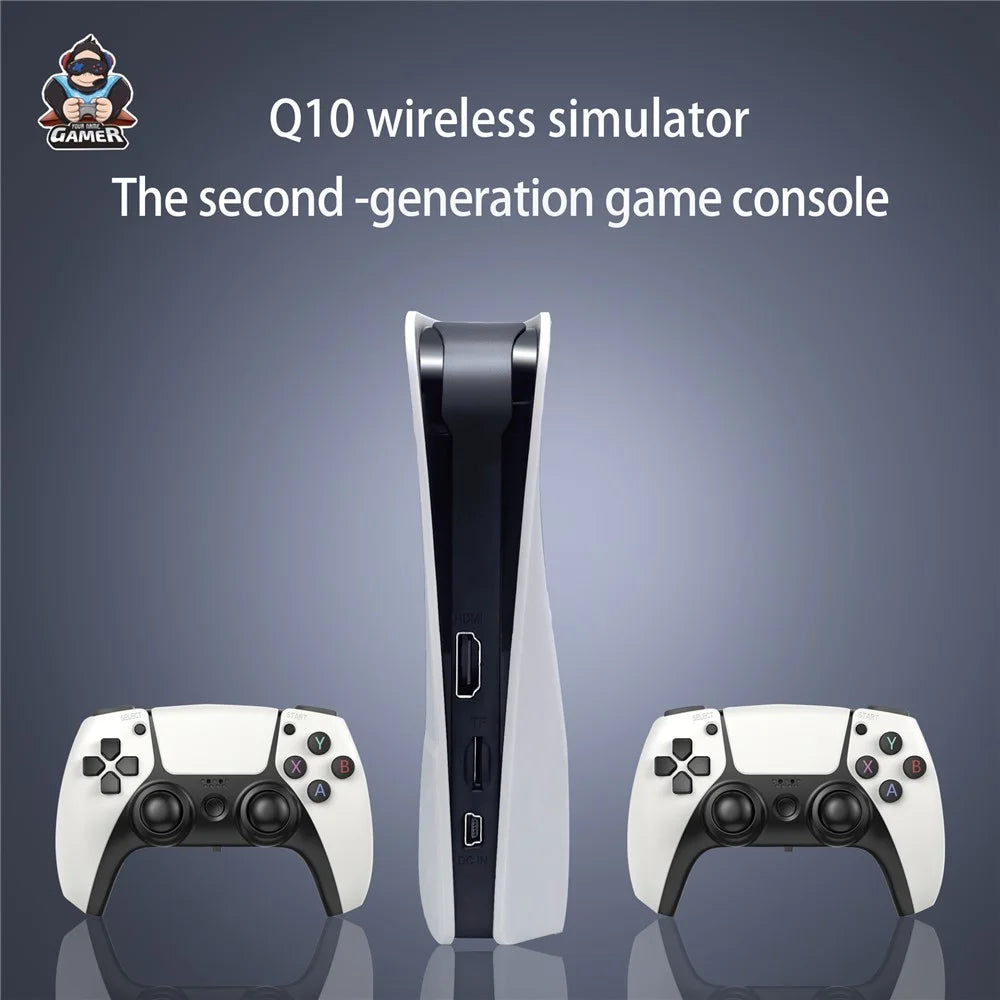 Q10 2.4G Wireless HD Video Game Console 128G Plug and Play Game Station with 2 Gamepads for PSP - 3