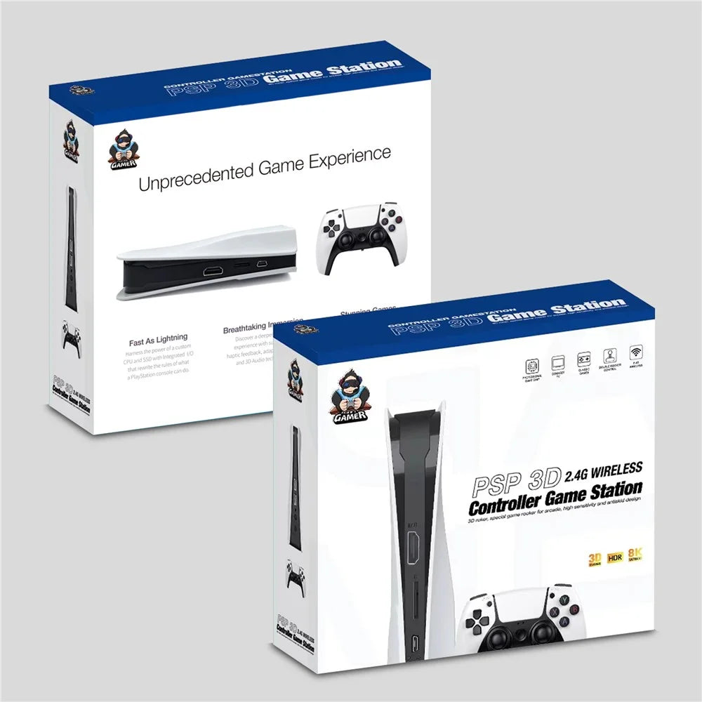 Q10 2.4G Wireless HD Video Game Console 128G Plug and Play Game Station with 2 Gamepads for PSP - 7