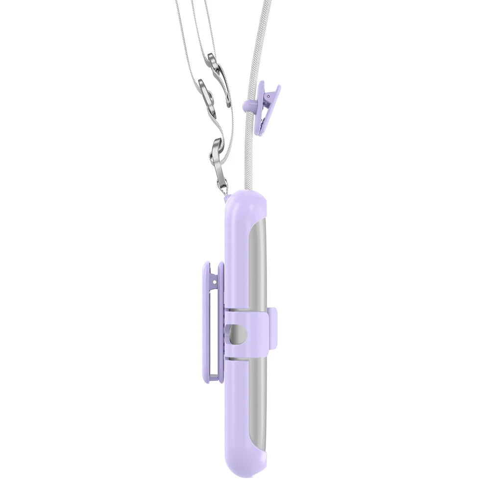 CP17 For Apple Vision Pro Battery Cover Power Bank Protective Case with Back Clip and Crossbody Strap - Purple - 5