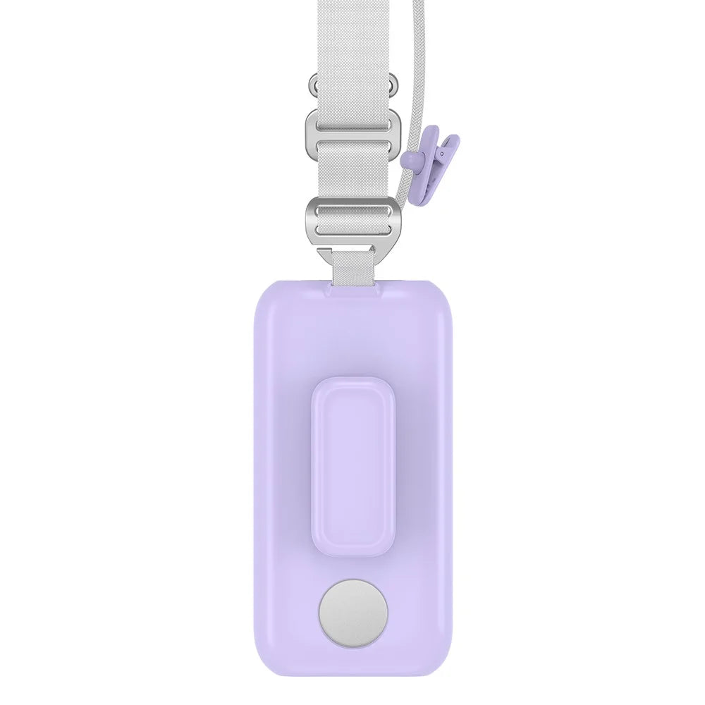 CP16 For Apple Vision Pro Battery Protective Cover Power Bank Case with Back Clip and Crossbody Strap - Purple - 2