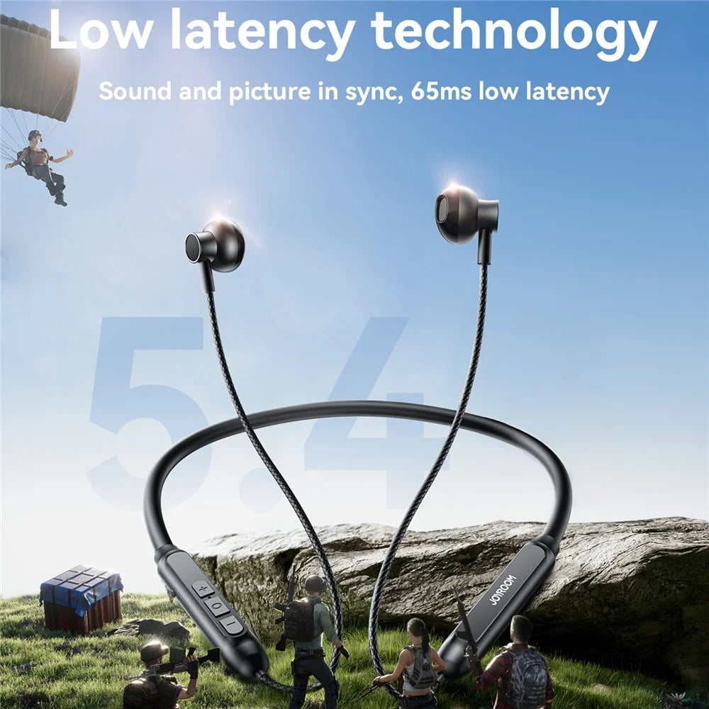 JOYROOM JR-D8 Neckband Wireless Earphone Low Latency Bluetooth-compatible 5.4 Headphone - Black - 6