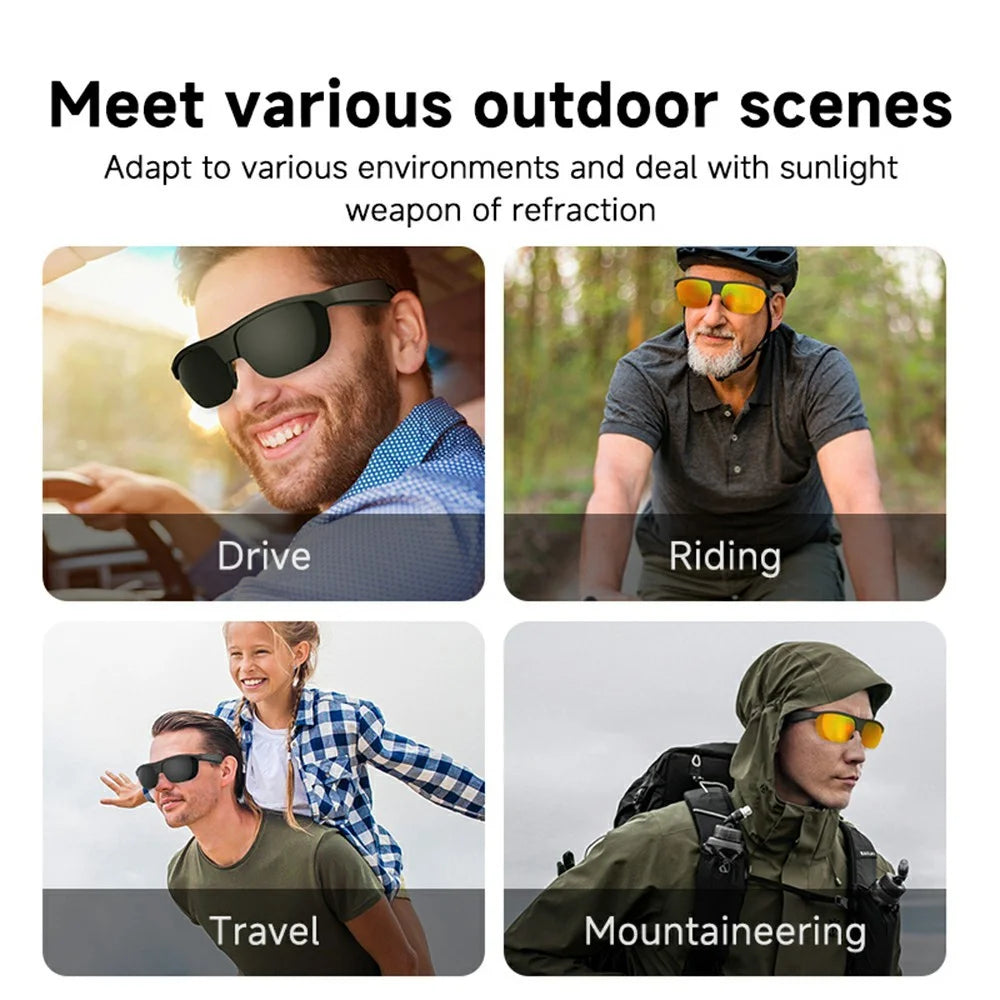 G02 Cycling Smart Glasses Bluetooth-compatible Wireless Earphone Polarized Sunglasses (CE Certified) - Black - 2