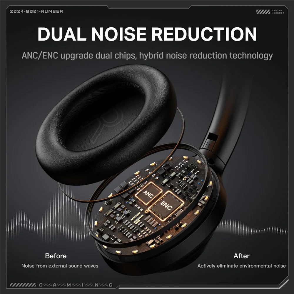 ONIKUMA GT811 ANC+ENC Noise Cancellation Headphones Bluetooth-compatible / Wired Dual Mode Headset - 2