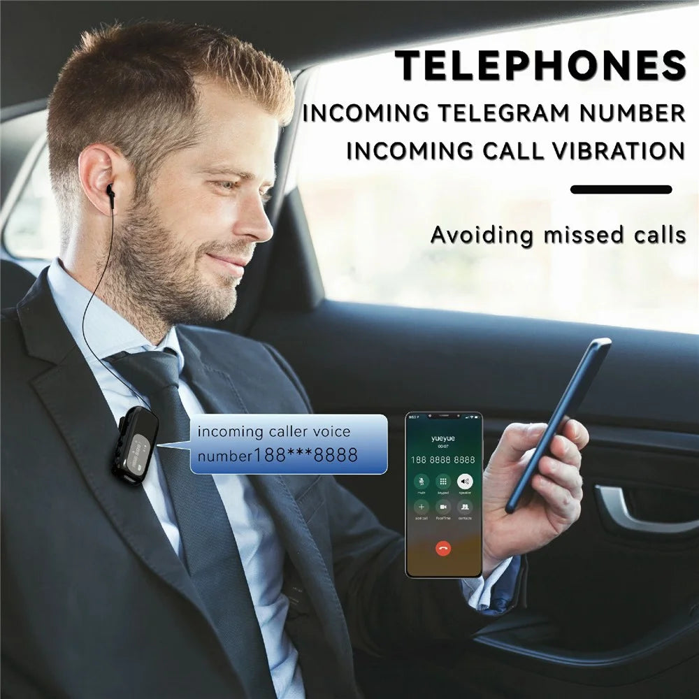 K75 LCD Screen Business Bluetooth-compatible Headset Noise Cancellation Earphone with Vibration Alert - Matte Grey - 6