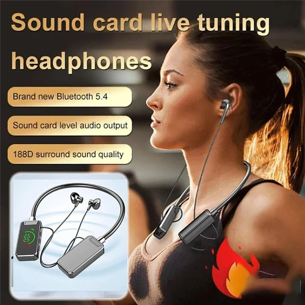 S8 Sport Running Neckband Bluetooth-compatible Headset Digital Display Music Calling Earphone Support TF Card - Black - 2