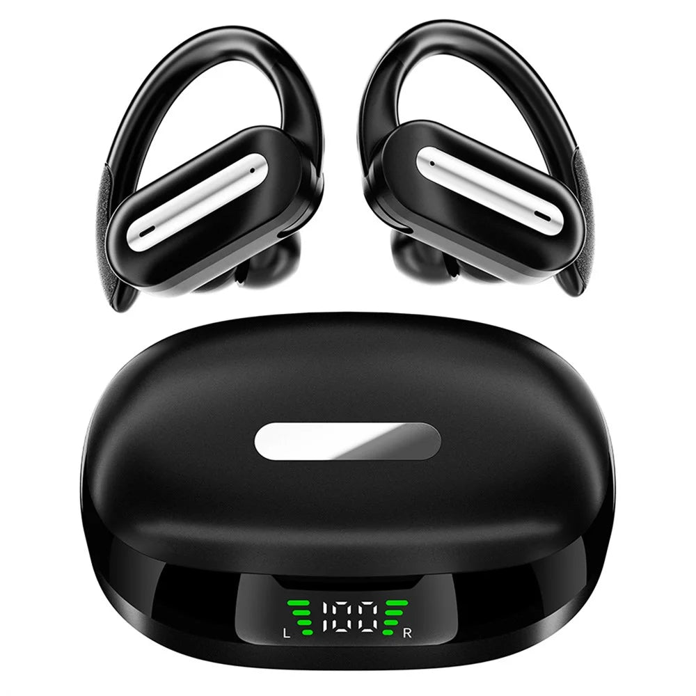 SP36 ENC Noise Reduction Wireless Bluetooth-compatible Sports Earphones with Rotating Hook - Black - 1