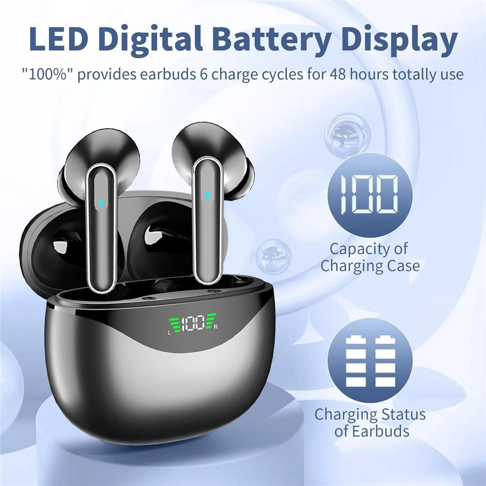 DP4 HiFi Sound Bluetooth-compatible Earphones Noise Reduction Wireless In-Ear Headphones - Black - 3