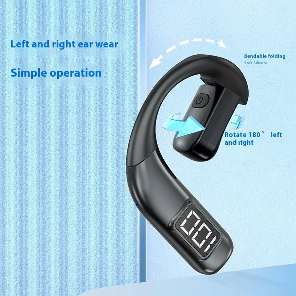 V700 Wireless Earbuds Bluetooth-compatible 5.5 Sports Earphones with Earhooks LED Power Display - Black - 4