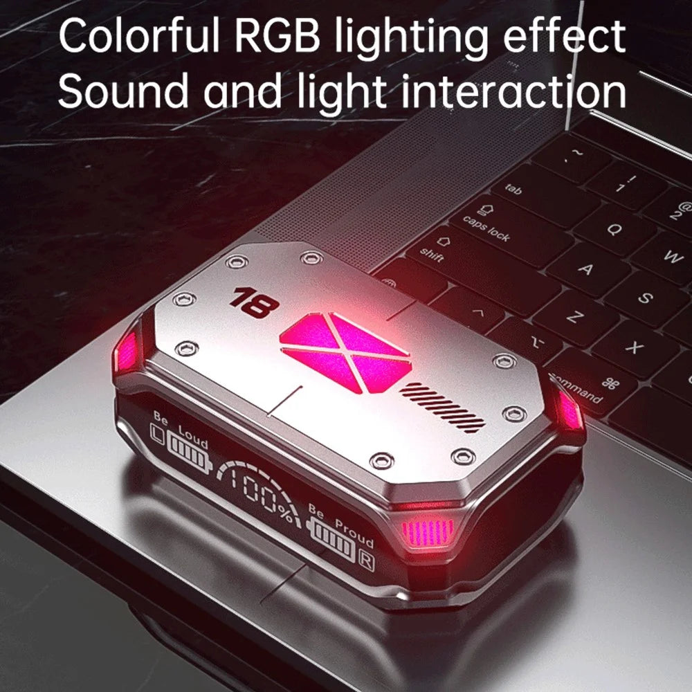 M41 Bluetooth-compatible Earphones CVC8.0 Noise Reduction Gaming Wireless Earbuds with RGB Light Charging Case - 3