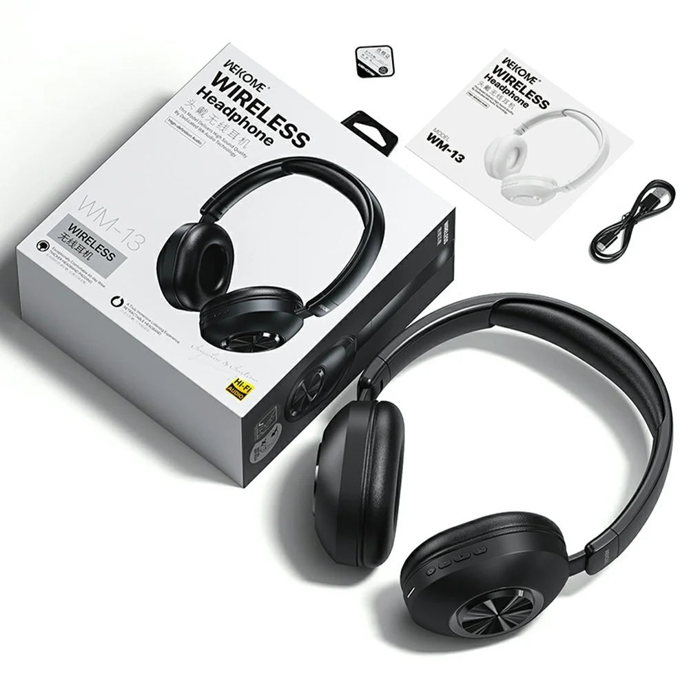 WEKOME WM-13 Wireless Headphones Foldable Bluetooth-compatible Over-Ear Headset with Microphone  /  40mm Driver - Beige - 6