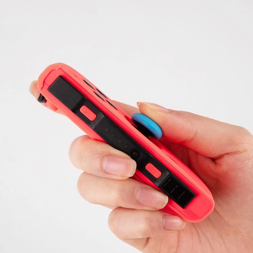 For Nintendo Switch Controller Silicone Case + Thumb Grip Caps Shock Absorbing Protective Cover - Blue - 6