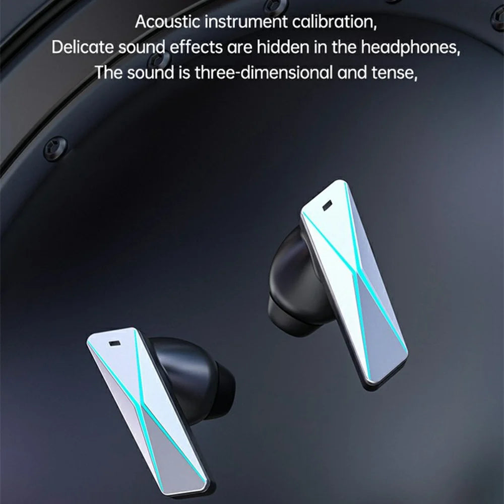 DX-08 Mechanical Mecha Bluetooth-Compatible Earbuds 140+ Languages Translation HD Call Wireless Earphones - Silver - 3