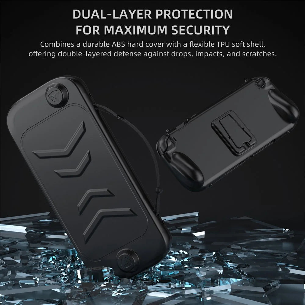 JYS JYS-NS2272 For Nintendo Switch 2 / Switch / Switch OLED TPU+ABS Protective Case Detachable Cover with Stand - 4