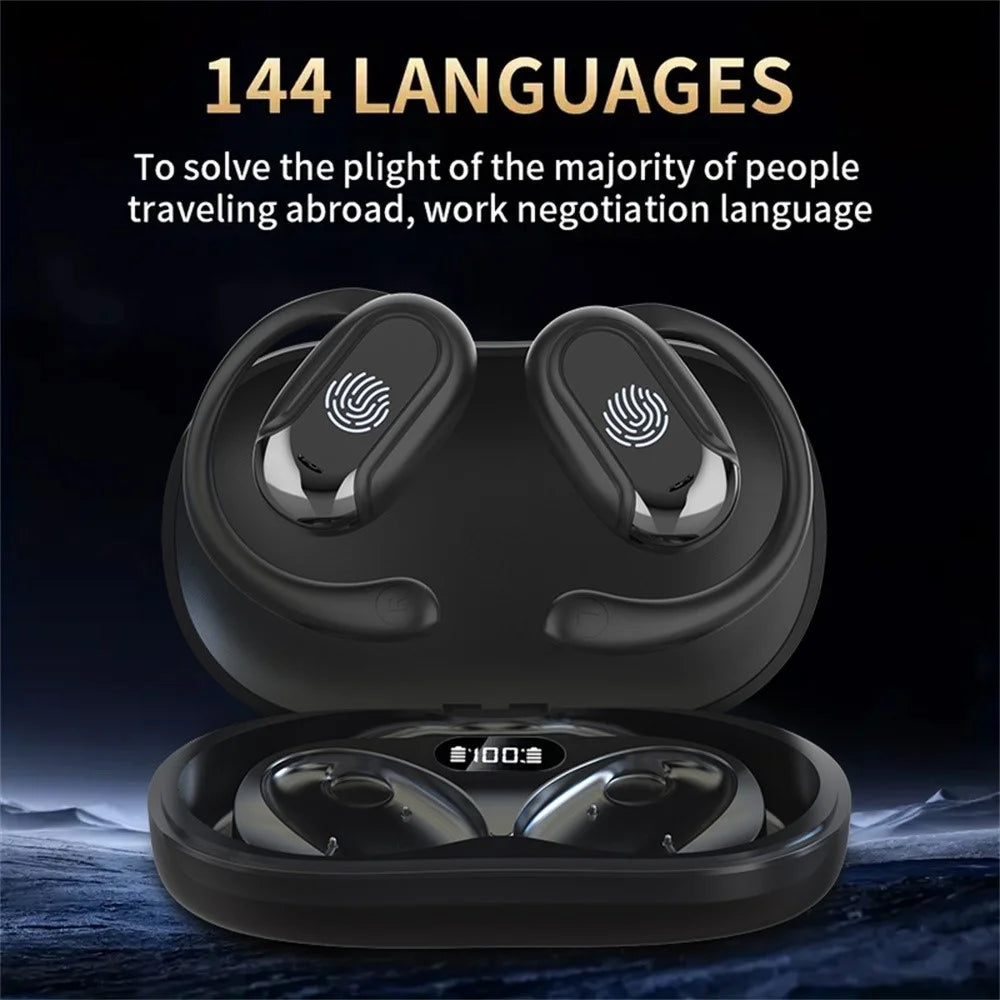 T20 Bluetooth-Compatible Music Earphones Noise Cancelling Multi Language Translation Headphones - Black - 2