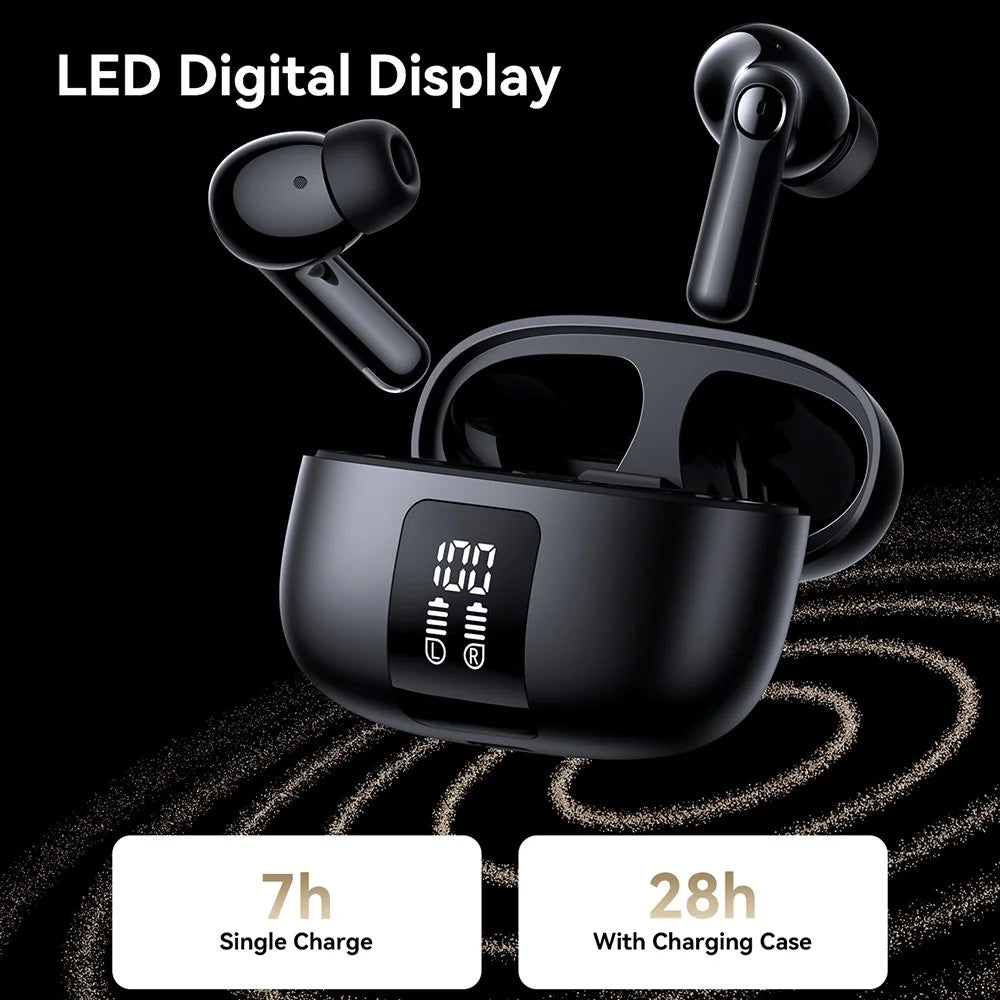JOYROOM JR-FN3 Wireless Bluetooth-Compatible Earphones ANC Active Noise Cancelling Smart APP Control Headset - Black - 2
