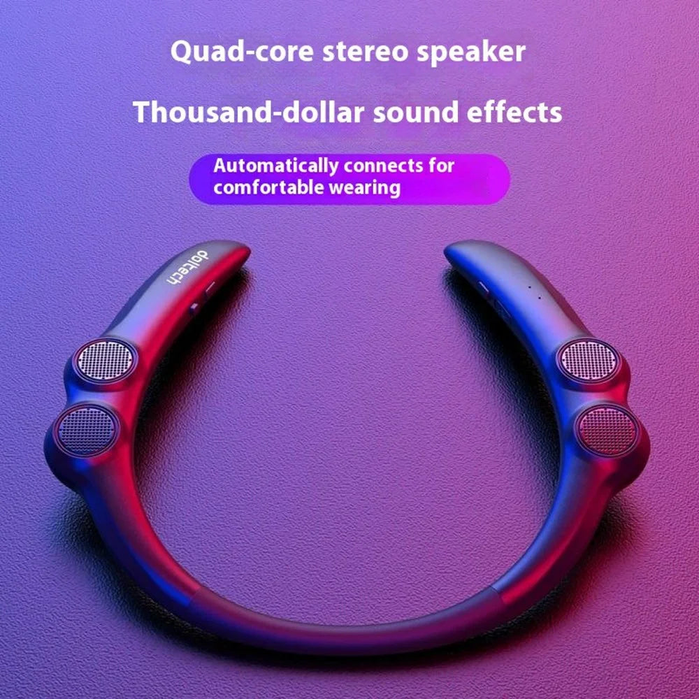 BLUENIN 929S Wearable Bluetooth-compatible Speaker Stereo Surround Sound Waterproof Outdoor Neckband Audio Device - White - 7