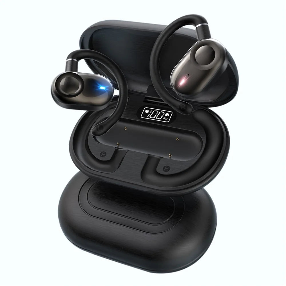 BT 5.4 AI Smart Translator Earbuds Open Ear Design Multi-Angle Adjustable Language Translation - Black - 2