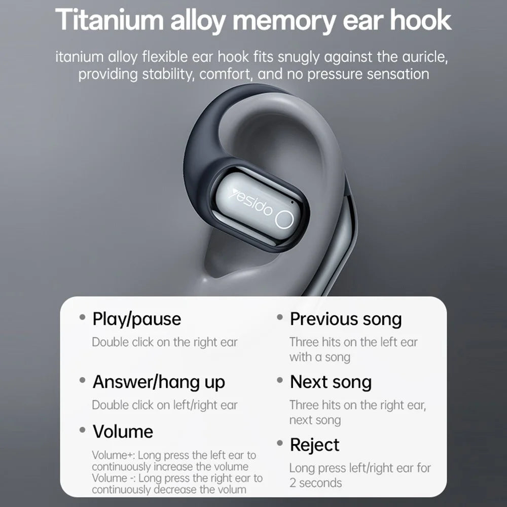 YESIDO YSP26 Wireless Bluetooth-Compatible Earphone Open Ear Design ENC Noise Cancelling Music Headset - 5