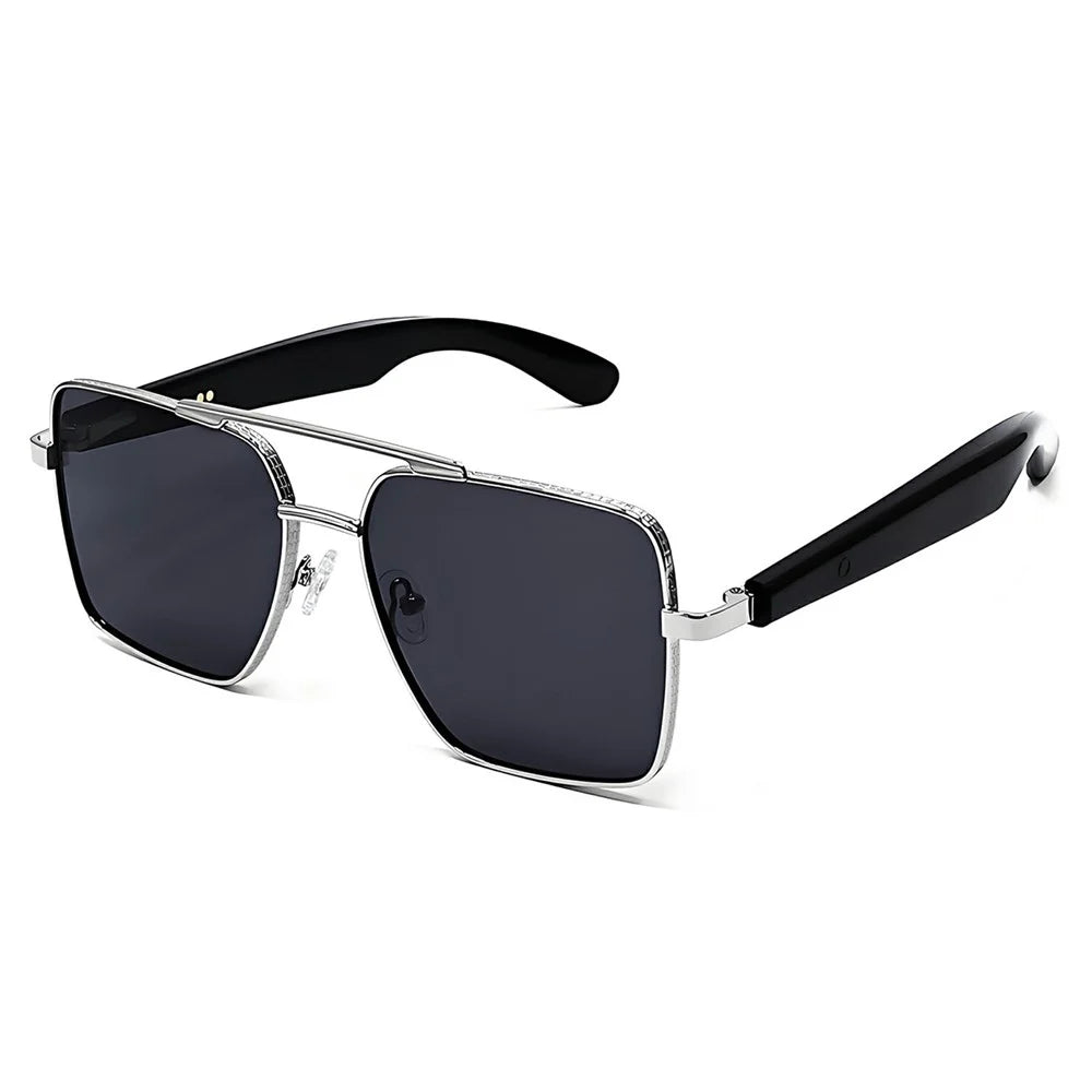 GT-30 AI Translation Smart Glasses HD Audio Bluetooth-compatible Music Calling UV Protection Sunglasses - Silver+Grey - 2