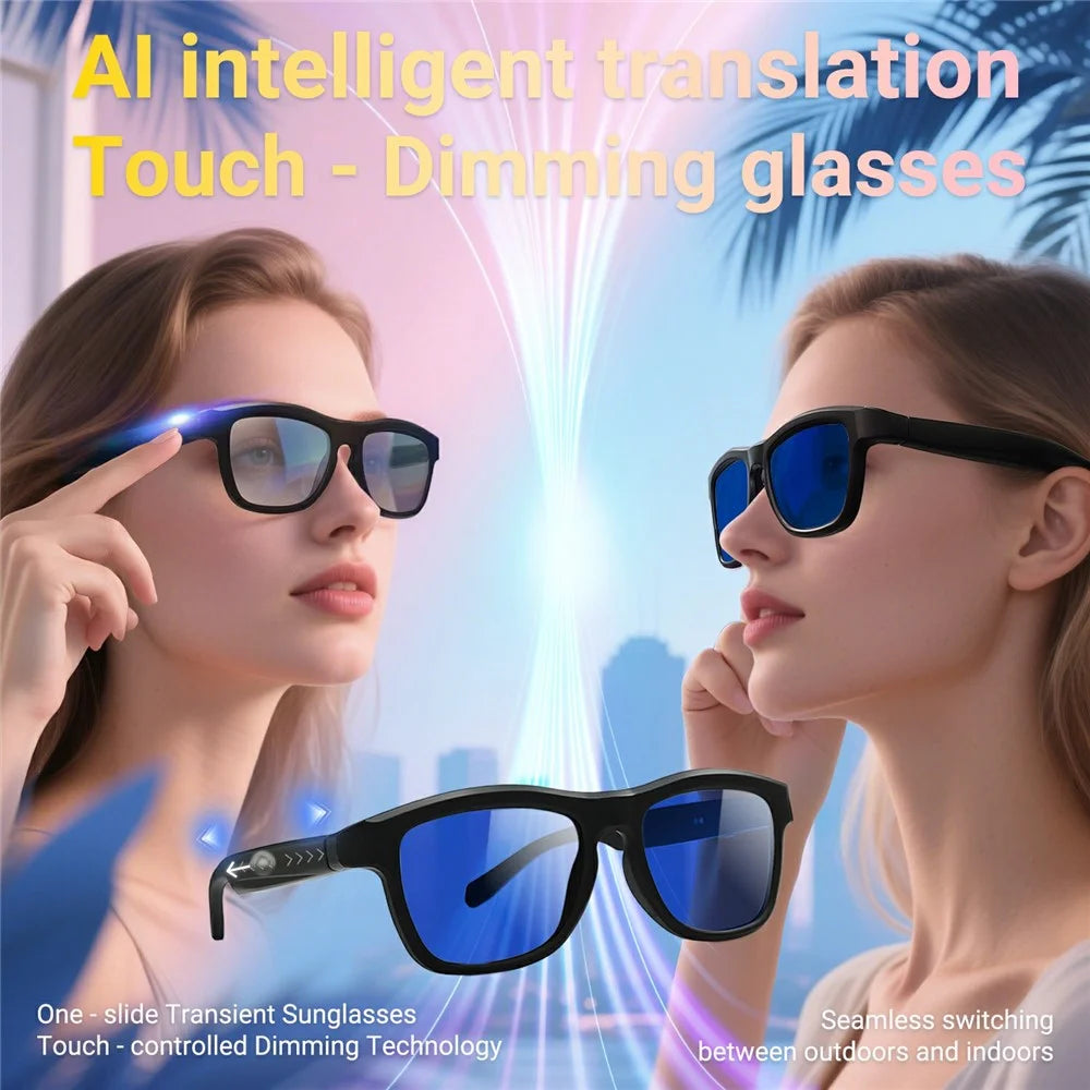GV-90 AI Translation Smart Glasses Touch Color Changing Lens HD Audio Bluetooth-compatible Music Eyeglasses - Blue - 3