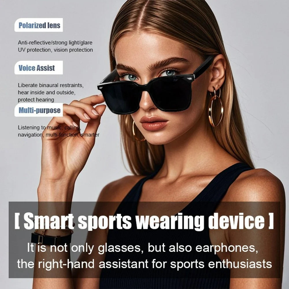 GS01 AI Translation Wireless Earphone Bluetooth-compatible Glasses Polarized Lens Smart Eyewear for Driving Cycling - 4