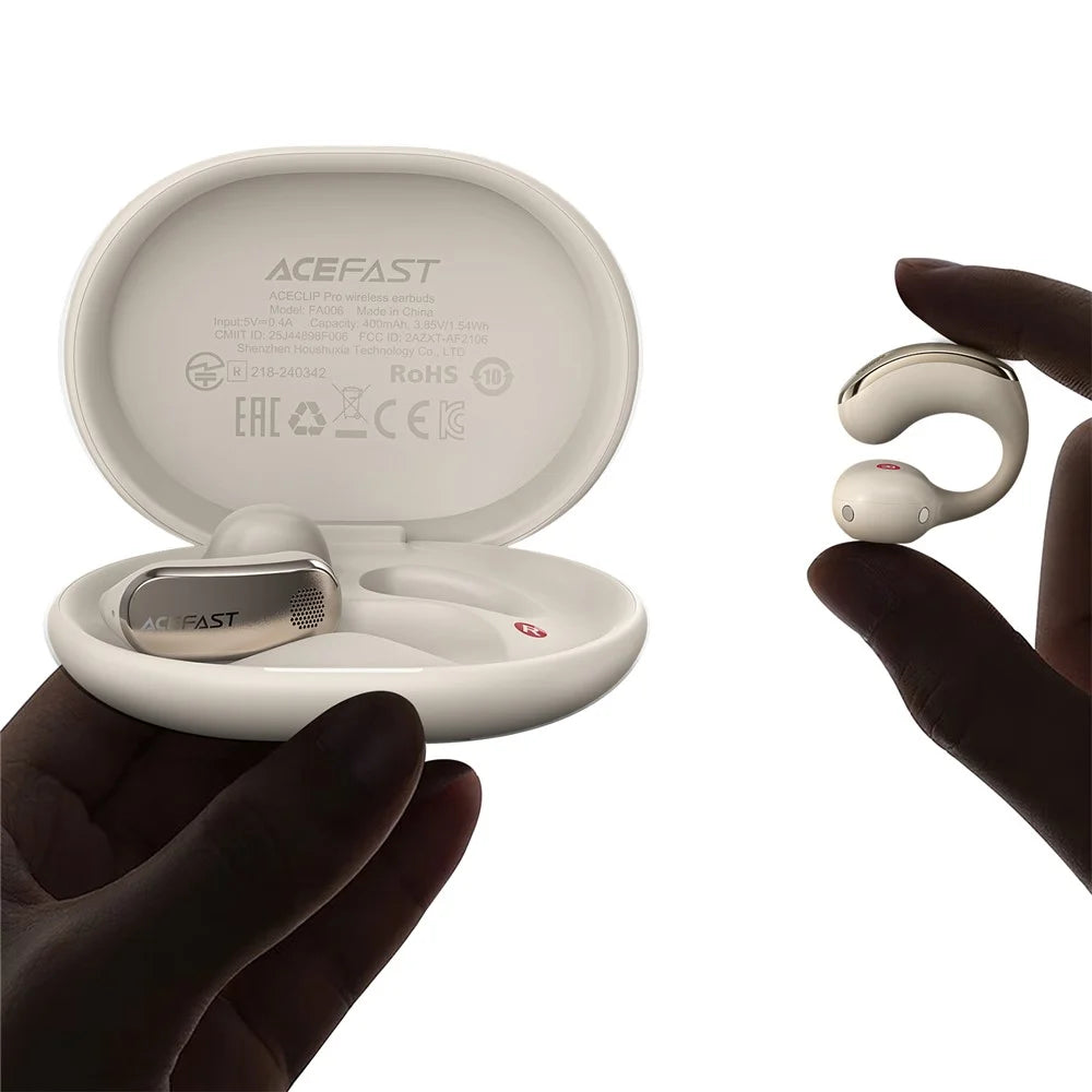 ACEFAST FA006 ACECLIP Pro Open Ear Wireless Earphones Dual Mic Noise Reduction Bluetooth-compatible Earbuds - Light Gold - 7