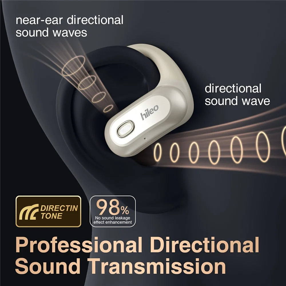 HILEO HI93 OWS Open Ear Bluetooth-compatible 6.0 Headphones Noise Cancelling Wireless Earphones for Running Sports - White - 7