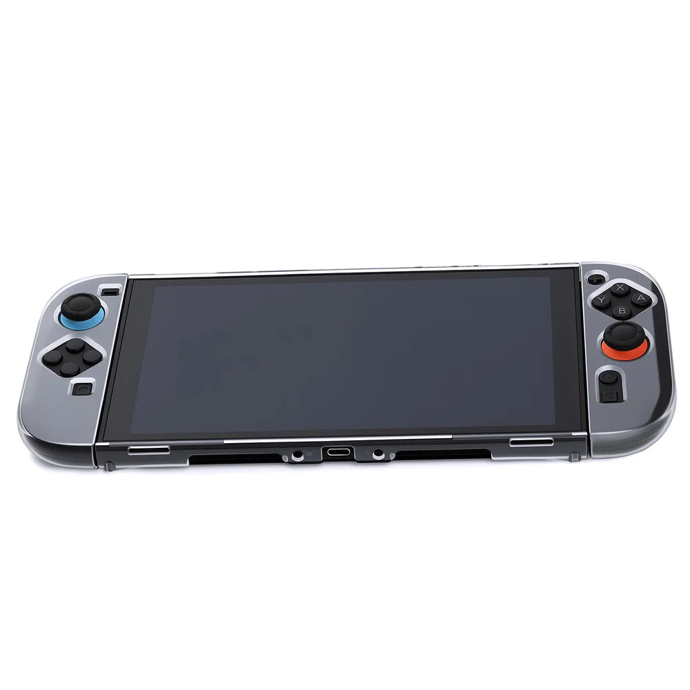 DOBE TNS-51111 For Nintendo Switch OLED Game Controller Crystal Clear Case TPU + PC Cover with Kickstand - 7