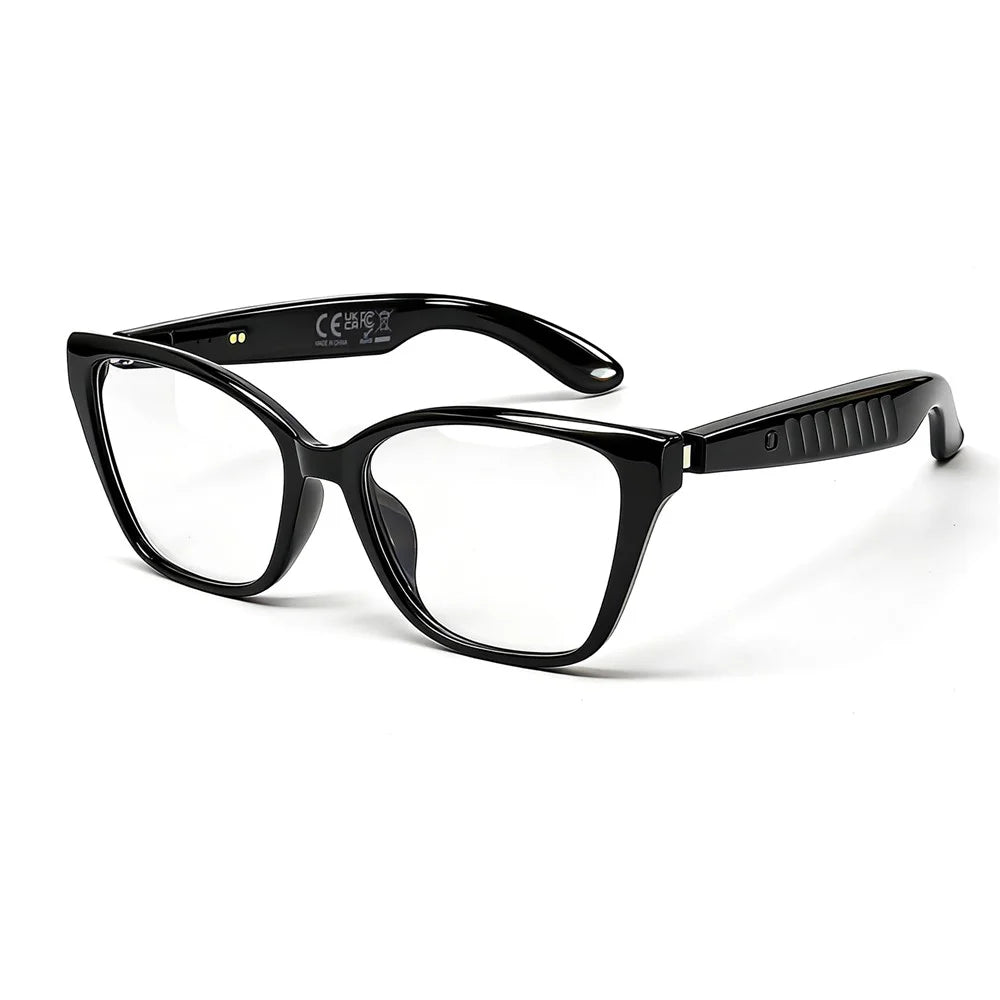 F67 AI Smart Audio Glasses Hands Free Calling Bluetooth-compatible Earphones Intelligent Translation Eyewear - Black Frame / Anti Blue Light Lens - 6