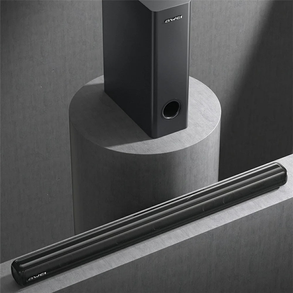 AWEI Y520 Bluetooth-Compatible Soundbar with Subwoofer 2.1 Channel Home Theater Speaker System - Black - 3