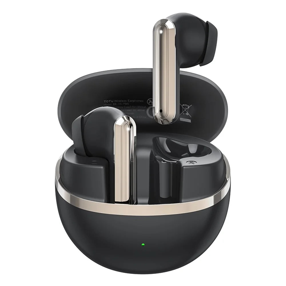 TOTU BE-15-TWS Bluetooth-Compatible TWS Earphones HiFi Sound IPX7 Waterproof Earbuds - Black - 1