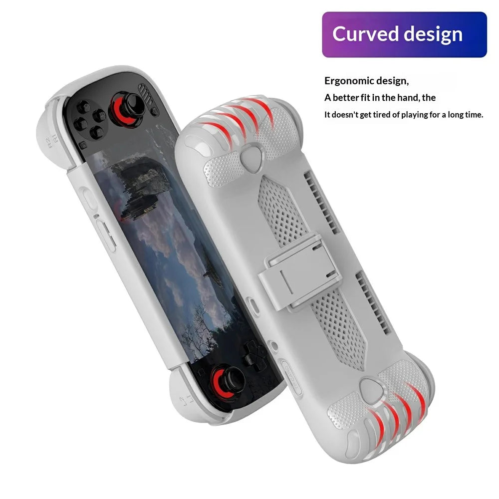 For AYN Odin 3 Gaming Console TPU Case with Stand Ergonomic Protective Cover Anti-Drop Shockproof Shell - Black - 5