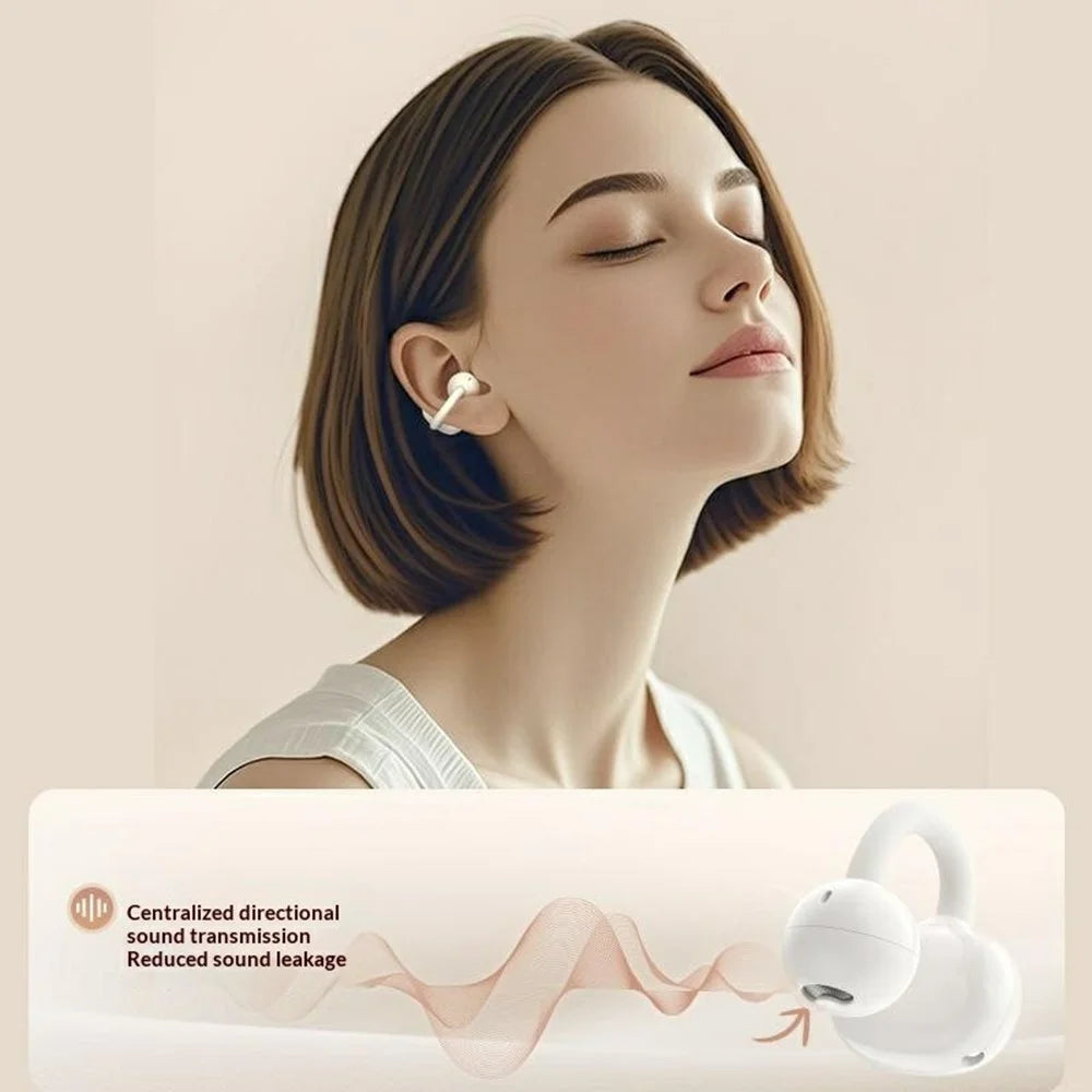 ERAZER EX01 Clip-On Bluetooth-compatible Earbuds Open Ear Wireless Earphones for Sports - Beige - 3