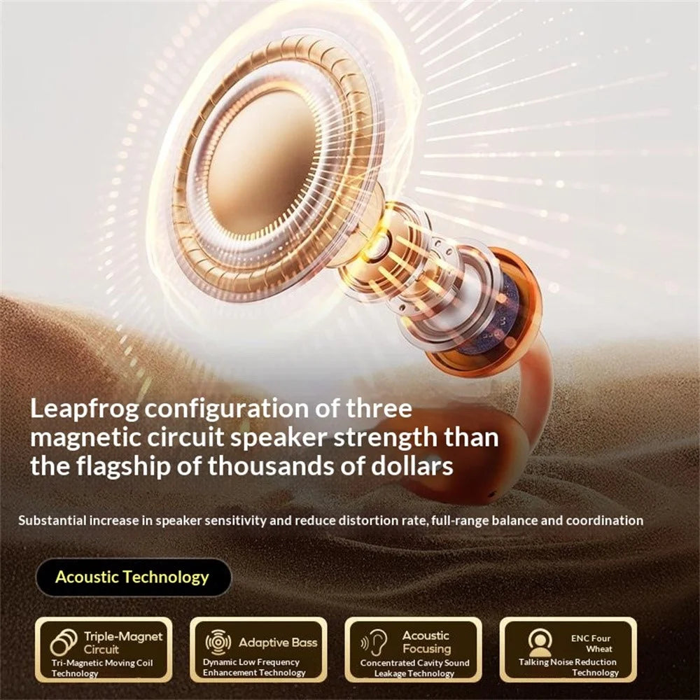 MOMAX BT15 1-Vibe Clip M.IN.D Open-Ear Clip-On Earbuds AI Noise Cancelling IPX4 Wireless Earphones for Sports Office - Orange - 5