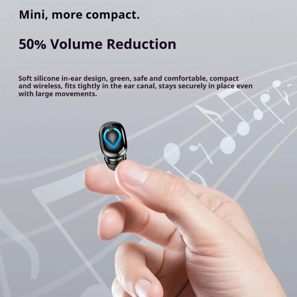 Invisible Single Ear Bluetooth-compatible 6.1 Earbud 20H Wireless Mini Sports Business In-ear Headphone - Black - 7