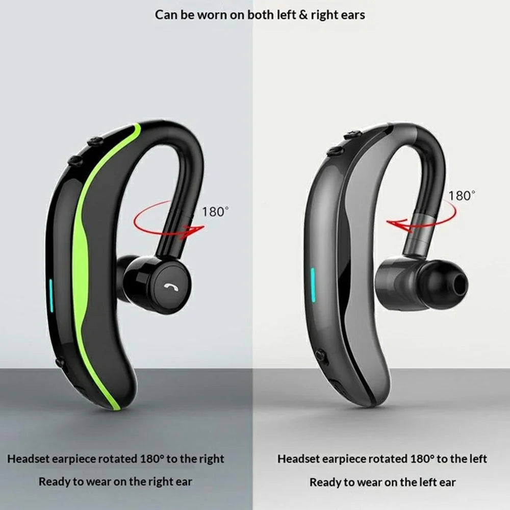 F600 Wireless Bluetooth-compatible Ear Hook Earphone 200H Standby 18H Call Time Hands-free Driving Business Sports Headphone - Green - 3