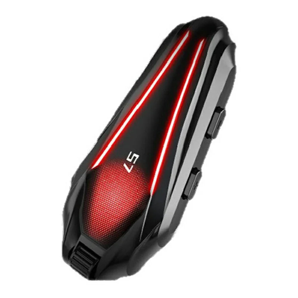 S7 Helmet Bluetooth-compatible Headset Soft Microphone IP67 Waterproof Noise Cancelling Motorcycle Intercom Earphone for Riding (No Memory Card)- Black - 1